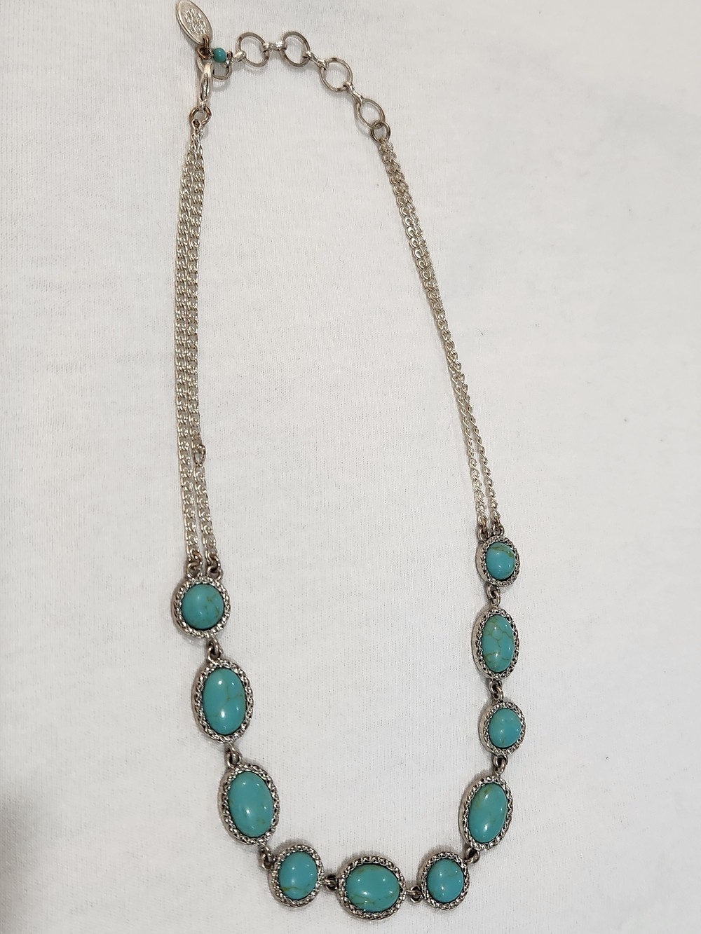 Nine West Silver-Tone Necklace with Turquoise Stones